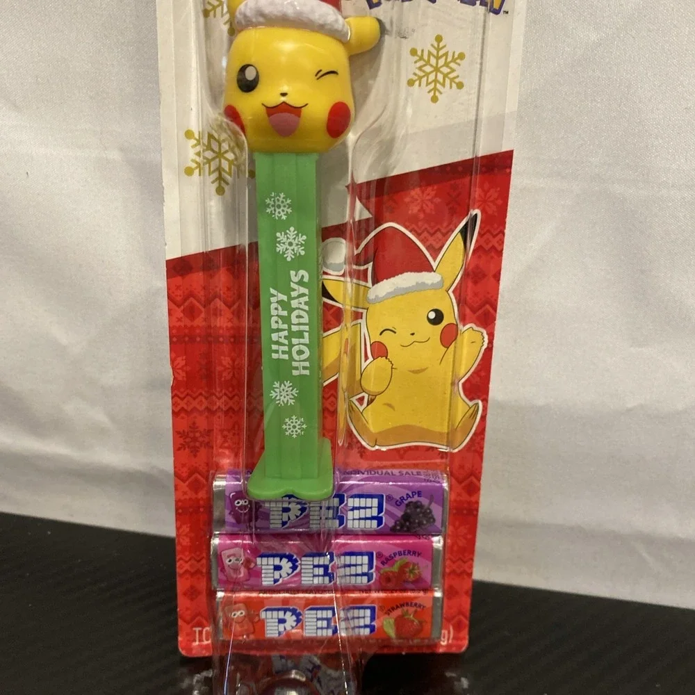 PEZ Pokemon Pikachu Christmas Holiday Dispenser w/ Candy New‎ Sealed